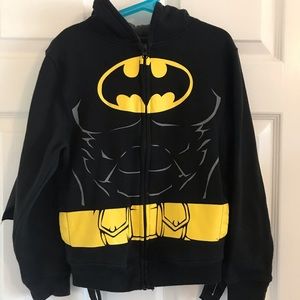 Batman Boys Zip Up Hoodie With Cape Size S